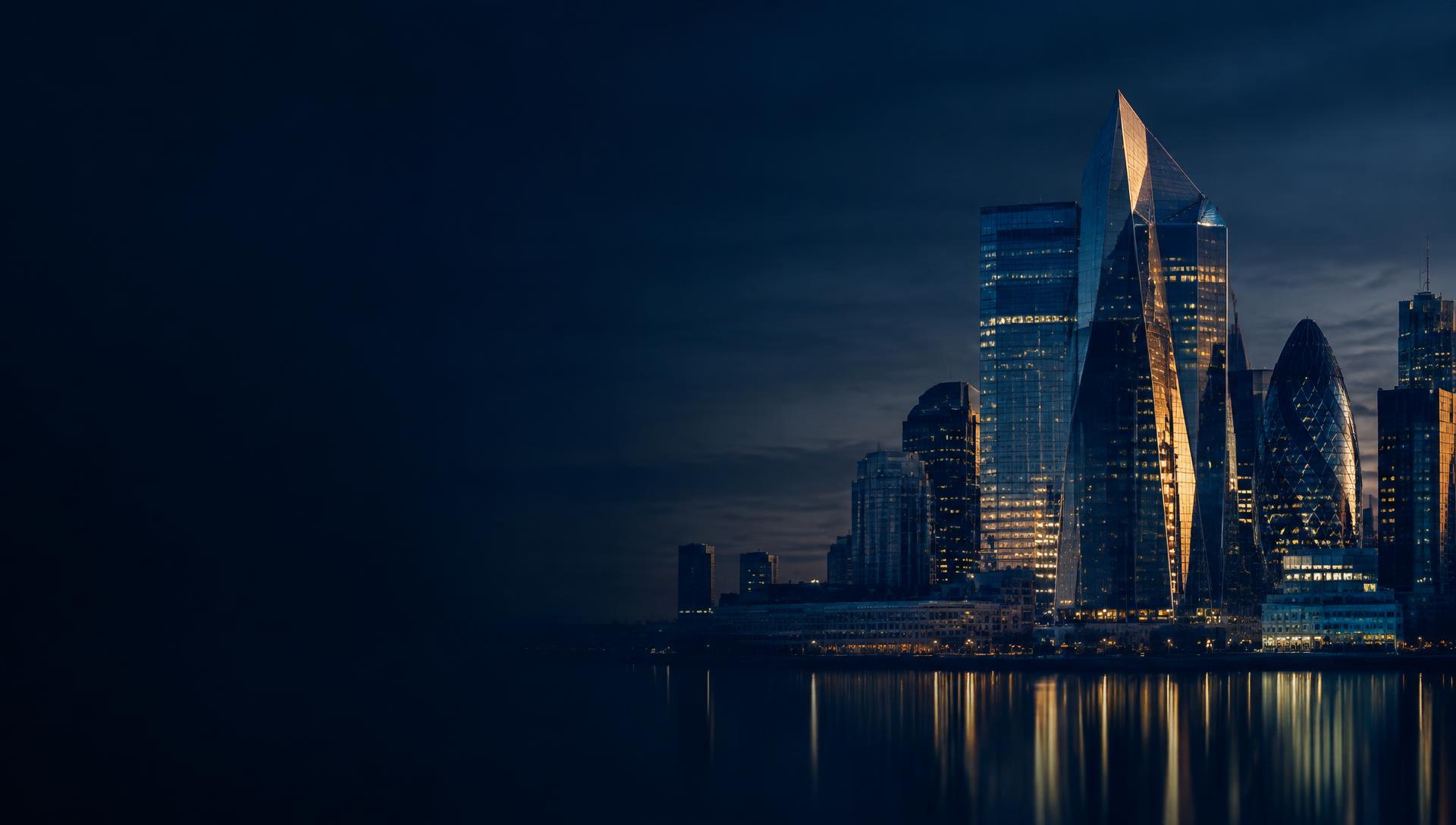 London skyline at dusk